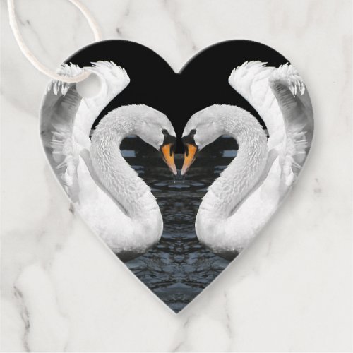 Thank You  Mute White Swan Mirror Image Photo Favor Tags