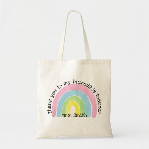 Thank You My Incredible Teacher Tote Bag