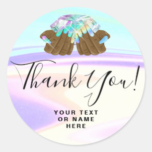 Thank You Name 16th Birthday Nails Manicure Classic Round Sticker