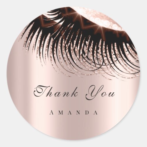 Thank You Name 16th Bridal Rose Glitter Eyes Classic Round Sticker