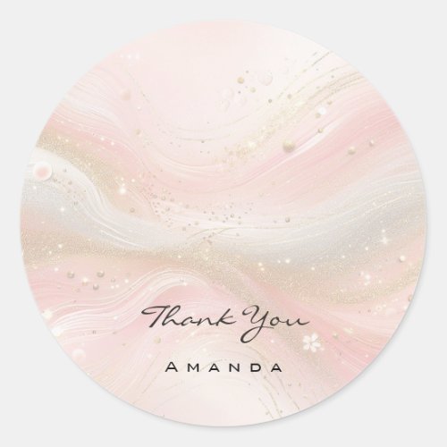 Thank You Name 16th Bridal Rose  Ombre  Classic Round Sticker