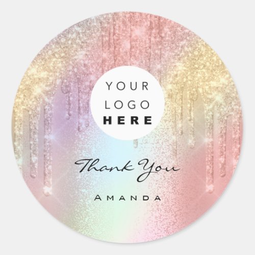 Thank You Name 16th Bridal Rose QrCode Holograph  Classic Round Sticker