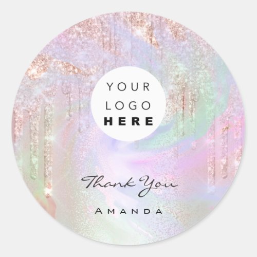 Thank You Name 16th Bridal Rose Rose Logo Holograp Classic Round Sticker
