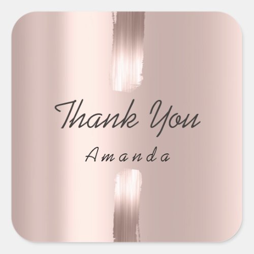 Thank You Name 16th Bridal Rose Strokes Blush Lux Square Sticker