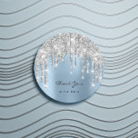 Thank You Name 16th Bridal Silver Glitter Blue Classic Round Sticker<br><div class="desc">This is simply a modern tool that helps you to attract clients to your business and make your business grow Any other question,  please let me know. More ideas about how to develop your business and make you grow fast Have a special day! 
FlorenceK design</div>