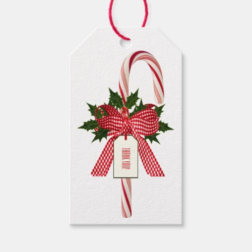 Thank you Name Candy Canes Holidays Gift Tags