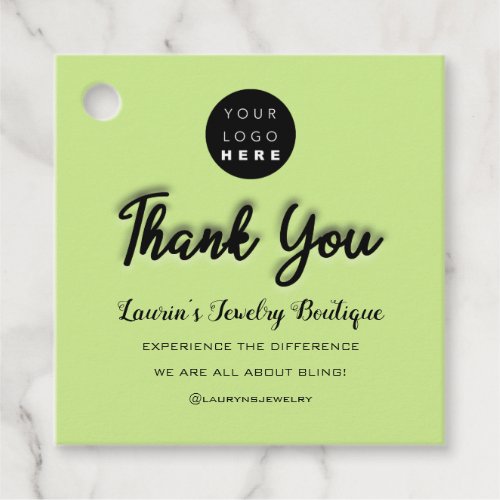 Thank You Name Custom Custom Logo  QR Code Mint Favor Tags