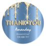 thank you Name Drips Rose Instagra Blue Gold Drips Classic Round Sticker