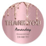 thank you Name Drips Rose Instagra Pink Glitter Classic Round Sticker