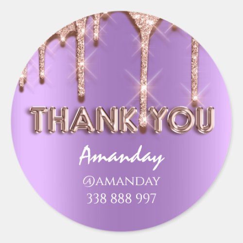 thank you Name Drips Rose Instagra rose Bridal Classic Round Sticker
