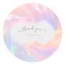 Thank You Name Holographic Baby Shower Birthday Classic Round Sticker