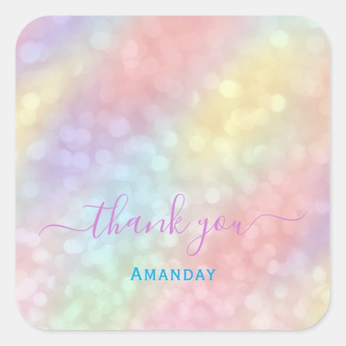 Thank You Name Holographic Makeup Sswweet 16th Square Sticker
