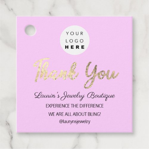 Thank You Name Logo  QR Code Gold Online Beautique Favor Tags