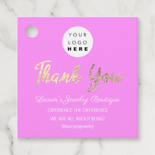 Thank You Name Logo  QR Code Gold Online Beautique Favor Tags