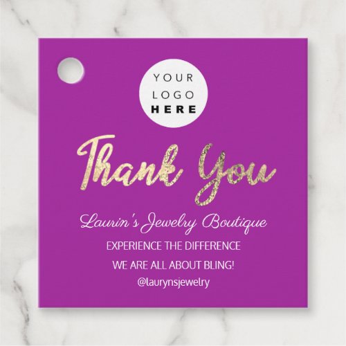 Thank You Name Logo  QR Code Gold Online ShopBerry Favor Tags