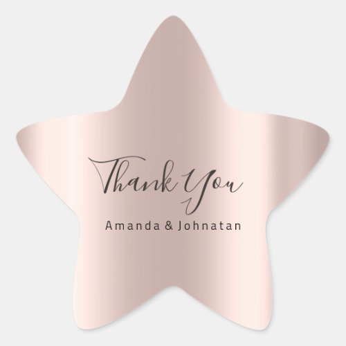 Thank You Name Star Rose Bridal Sweet 16th Star Sticker