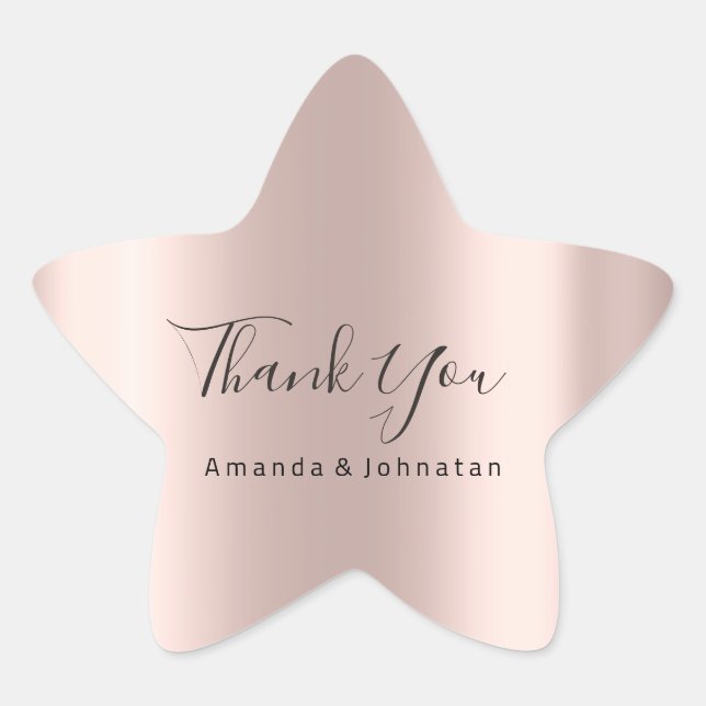 Thank You Name Star Rose Bridal Sweet 16th Sticker (Front)