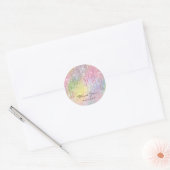 Thank You Name Sweet 16th Bridal Holographic Rose Classic Round Sticker (Envelope)