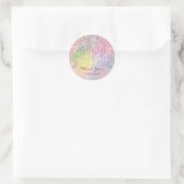 Thank You Name Sweet 16th Bridal Holographic Rose Classic Round Sticker (Bag)