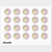 Thank You Name Sweet 16th Bridal Holographic Rose Classic Round Sticker (Sheet)