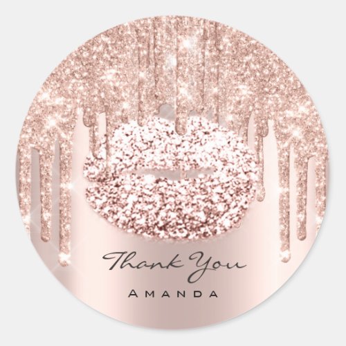 Thank You Name Sweet 16th Bridal Shower Rose Classic Round Sticker