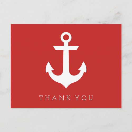 Thank You  Nautical Anchor Postcard