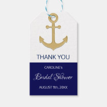 THANK YOU Nautical Navy Blue Anchor BRIDAL SHOWER Gift Tags