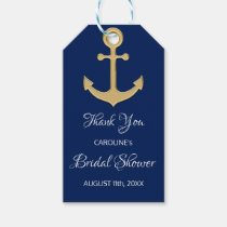 THANK YOU Nautical Navy Blue Anchor BRIDAL SHOWER Gift Tags