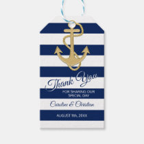 THANK YOU Nautical Navy Blue Special Day Wedding Gift Tags