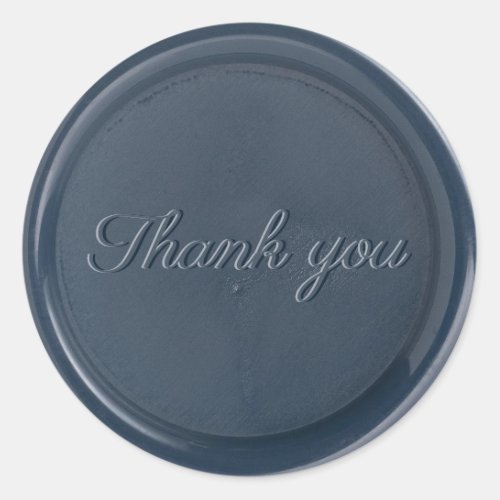 Thank you Navy Blue Wax Seal Sticker