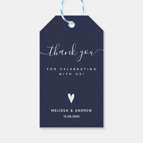 Thank You _ Navy Blue Wedding Favor Gift Tags