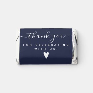 Thank You - Navy Blue Wedding Hershey's Miniatures