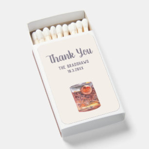 Thank You Negroni Cocktail Wedding Favor Matches