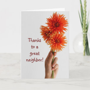 Thank You Neighbor,Custom Flower Garden Floral Card