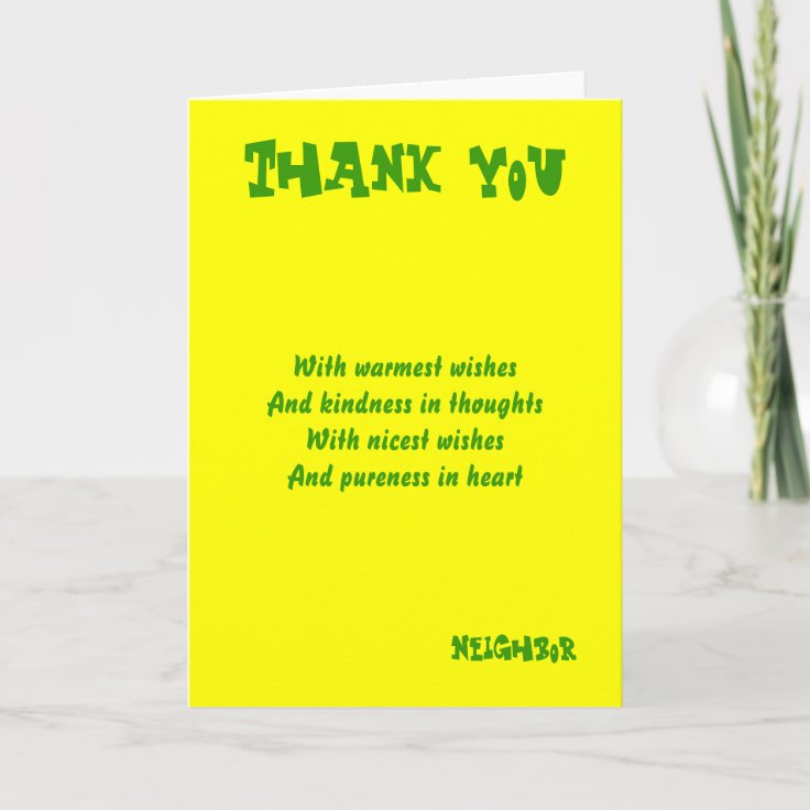 Thank you neighbor greeting cards | Zazzle
