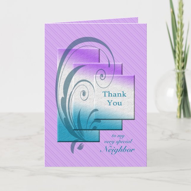 Thank you neighbor, with elegant rectangles card (Front)