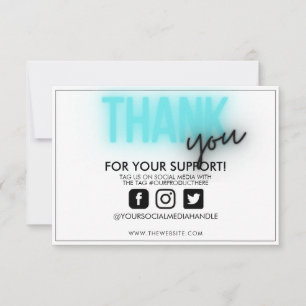 Thank you Neon Sign Trendy Custom Media Insert