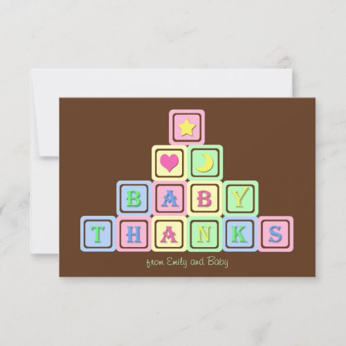 Thank You Neutral Gender Shower Flat 3.5 x 5 Card