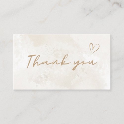 Thank You Neutral Pastel White Marble Social Media Business Card