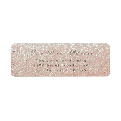 Thank You New Address Glitter Pastel Pearl Label