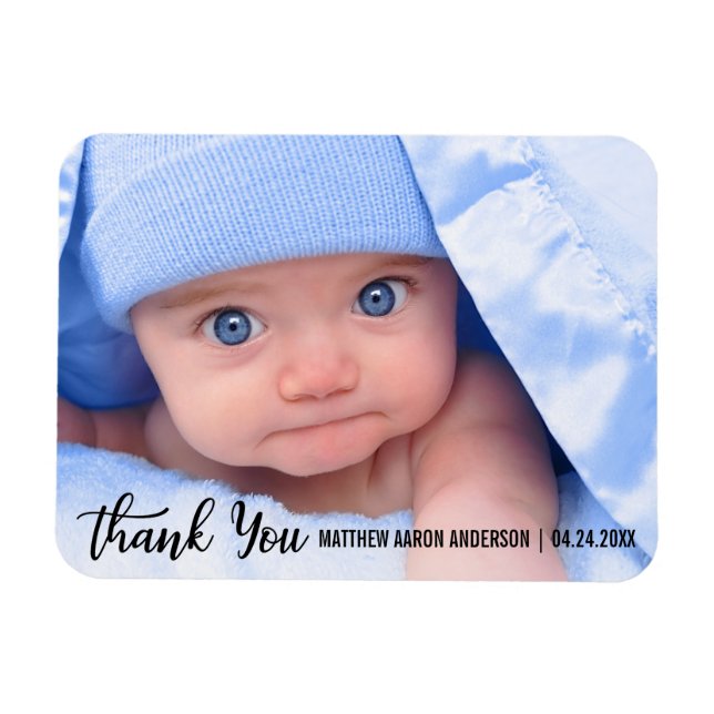 Thank You New Baby Modern Magnet (Horizontal)