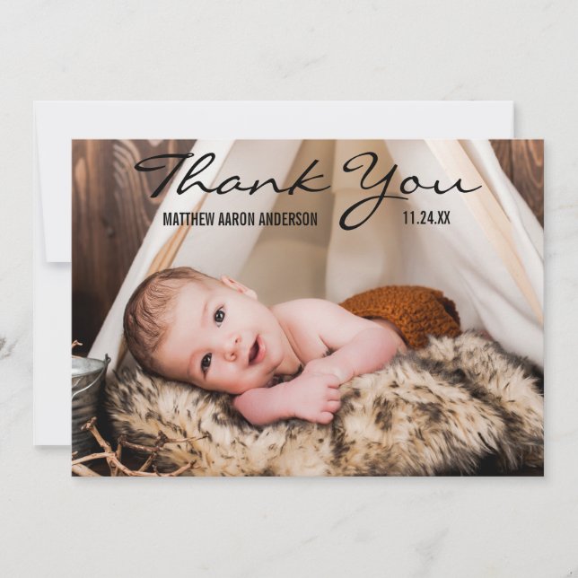 Thank You New Baby Photo Announcement Card BT (Front)