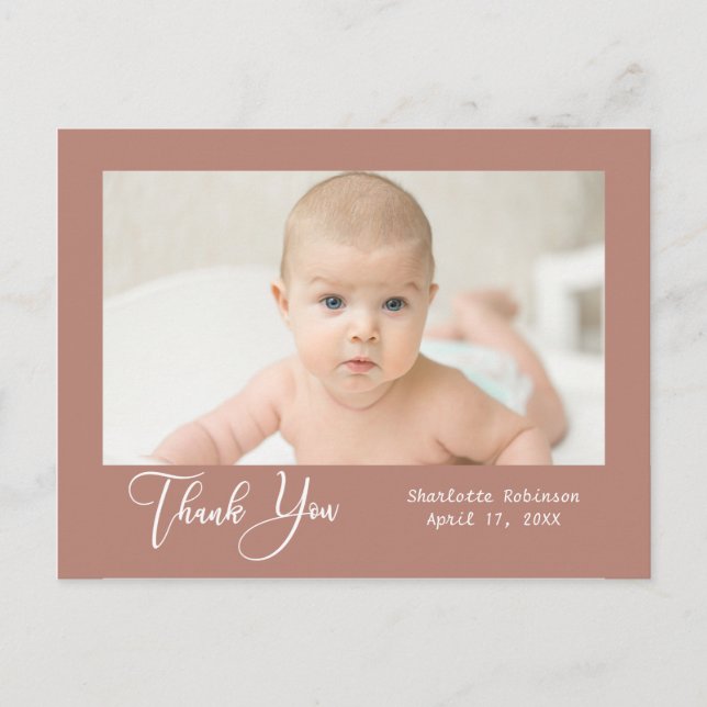 Thank You | New Baby Photo Postcard (Front)