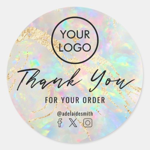 thank you new opal   classic round sticker