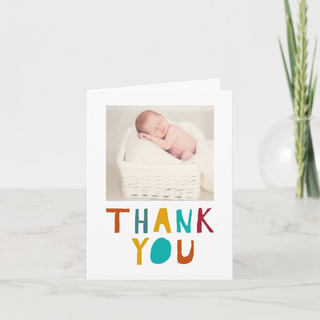 Thank you Newborn Baby Shower Cute Typography (Front)