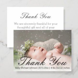 thank you newborn photo birth announcement card