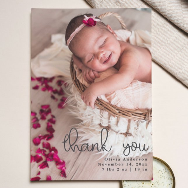 Thank You Newborn Photos Script Calligraphy Announcement (Thank You Newborn Photos Script Calligraphy Announcement)