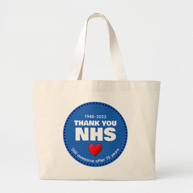 THANK YOU NHS 75 Years Large Tote Bag (Front)