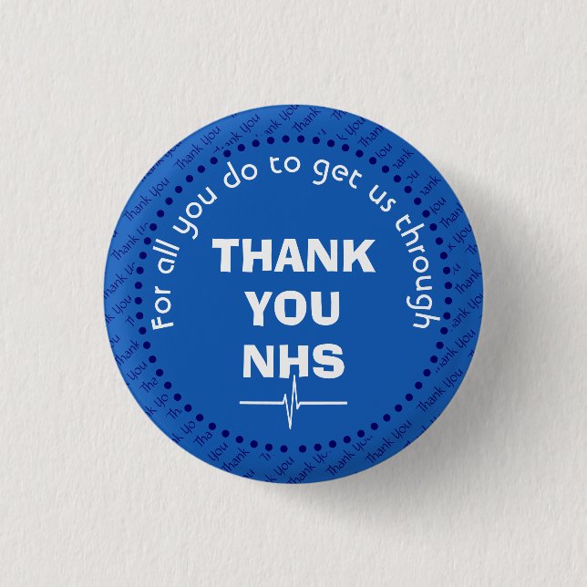 THANK YOU NHS Customizable Supporter Button (Front)
