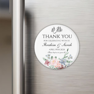 Thank You nikah muslim wedding favor floral Classi Magnet